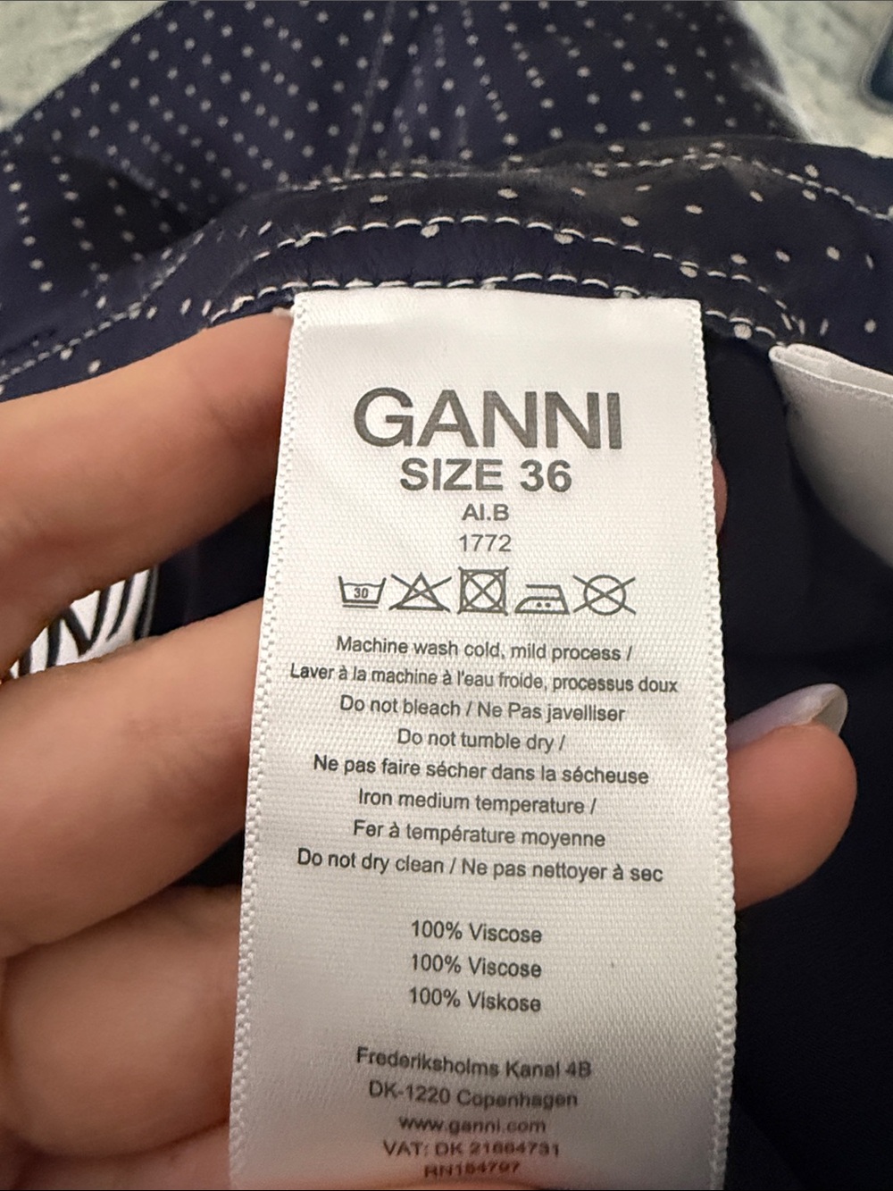 Ganni navy blue white polka dots skirts - Picture 9 of 11